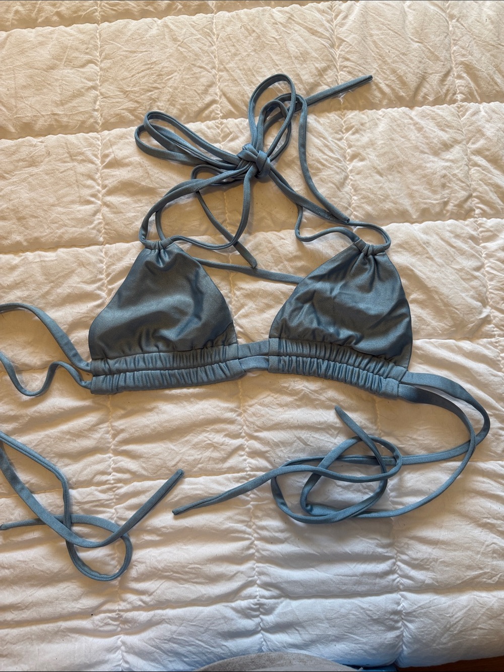 Montce Slate Blue Triangle Bikini Top